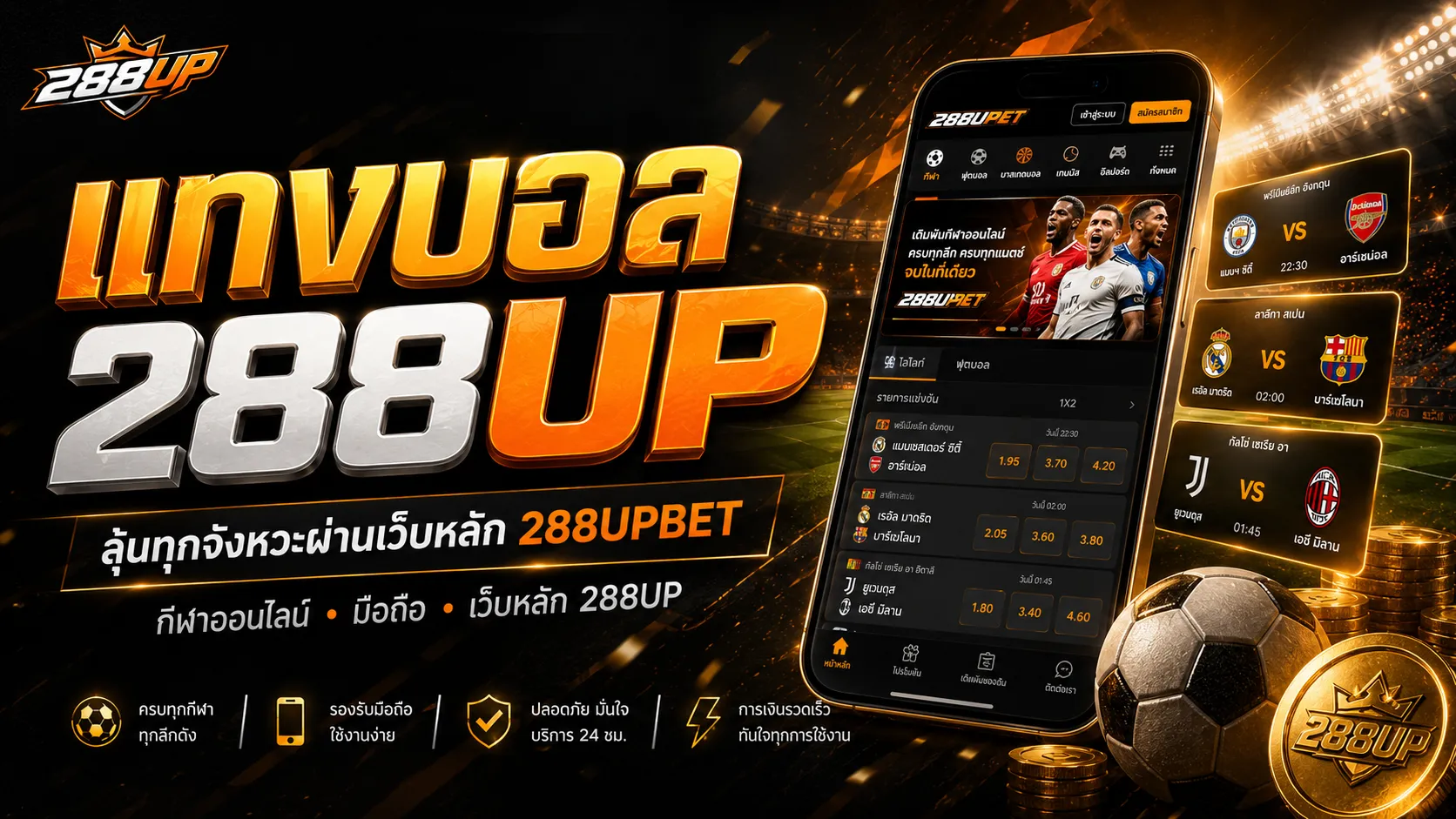 แทงบอล 288UP เริ่มจากหน้ากีฬา ตรวจแมตช์ โปรโมชั่น และทางเข้าให้ถูกต้อง
